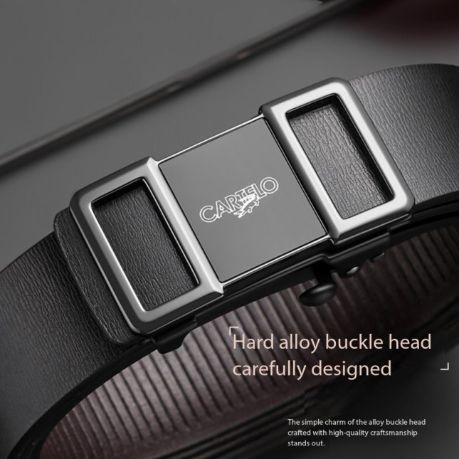 Cartelo  Black Leather Ratchet Belt MWY84312